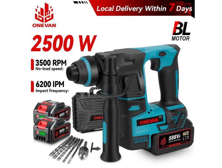 Marteau perforateur électrique sans fil 27 mm, multifonctionnel, à percussion, compatible avec les batteries Makita 18V.