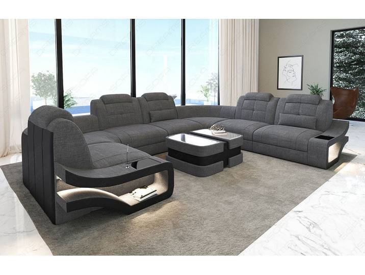 Couchlandschaft Elena U-Form in Stoff