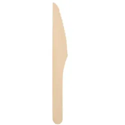 PAPSTAR 100 Messer Holz, gewachst 16,5 cm (89118, 100 Stück)
