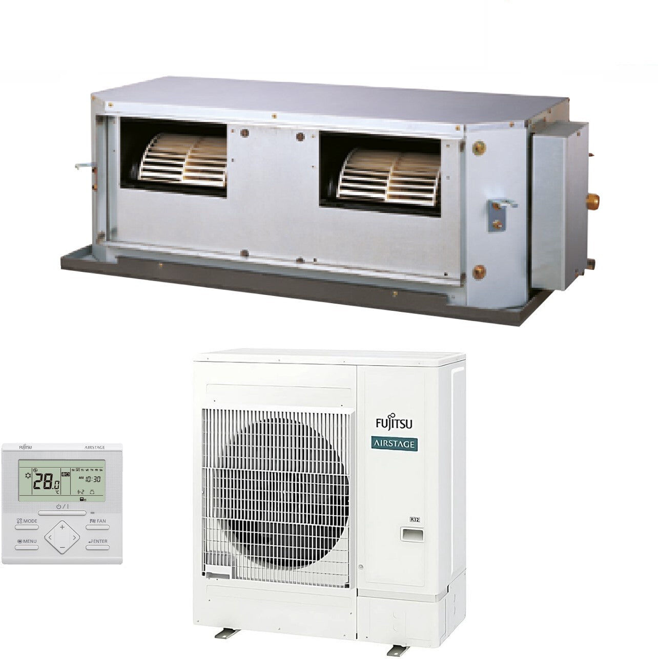 General Fujitsu Condizionatore Climatizzatore Fujitsu Canalizzato Alta Prevalenza Trifase R-32 45000 BTU ARXG45KHTB Wi-Fi Optional