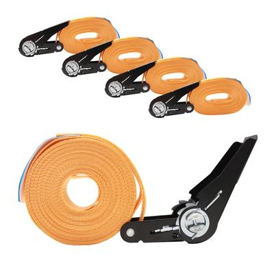 Baumarktplus 4x Spanngurt mit Ratsche 6m einteilig 800kg 0,8t orange