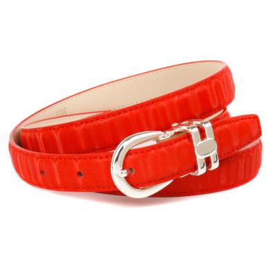 Ledergürtel ANTHONI CROWN, Damen, Gr. 75, rot, Leder, unifarben, festlich, Gürtel Ledergürtel, 2 cm Gürtel aus innovativem Leder in 3D-Optik