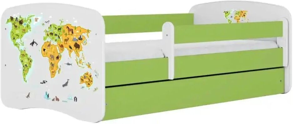 Höffner Bett  Weltkarte ¦ grün ¦ Maße (cm): B: 80 H: 61