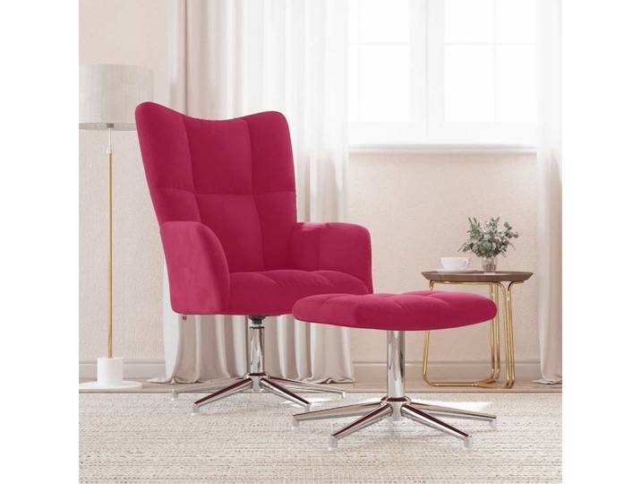vidaXL Relaxsessel, Relaxsessel mit Hocker Weinrot Samt
