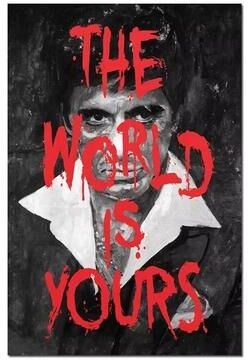 Inspired Finds Scarface Tony Montana Canvas Poster Gangster Movie Wall Art Print world Is Yours 7.87x11.81in No Frame