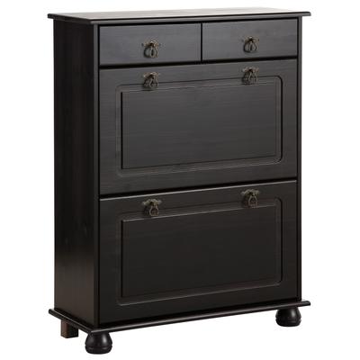 Schuhkommode OTTO HOME "Finca", braun (dunkelbraun), B:75cm H:100cm T:30cm, Massivholz, Sideboards, Schuhkommode, aus massivem Kiefernholz, Höhe 100 cm