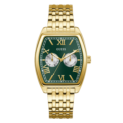 Multifunktionsuhr GUESS "GABRIEL", gold (goldfarben), Armbanduhren, Herren, Quarzuhr, Armbanduhr, Herrenuhr, Edelstahlarmband, Datum