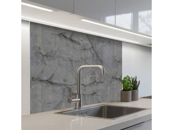 KitchenYeah crédence de cuisine Motif Béton Ancien avec Fissures 100x80cm