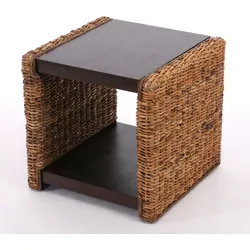 Décoshop26 - Lucca Beistelltisch/Nachttisch/Hocker Rattan/Bananengeflecht 04_0008506