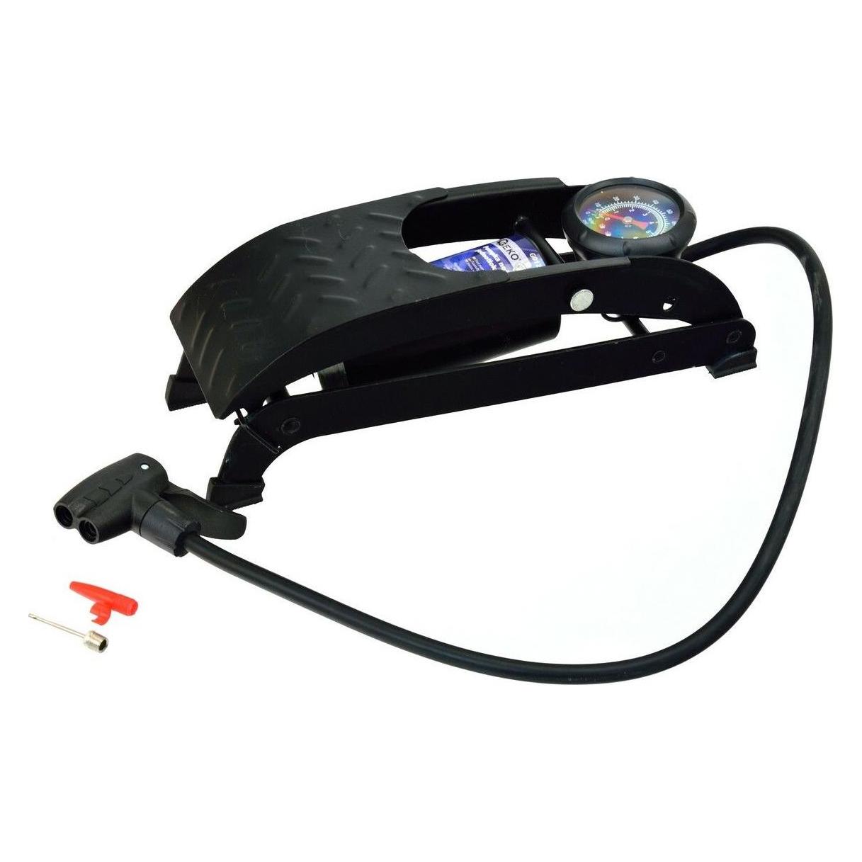 GEKO Fusspumpe mit Manometer Einzelkolben (G01291)