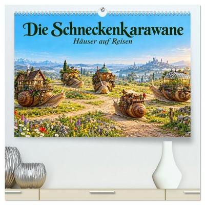 Die Schneckenkarawane - Häuser auf Reisen (hochwertiger Premium Wandkalender 2027 DIN A2 quer), Kunstdruck in Hochglanz