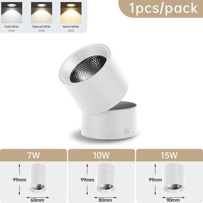 Universal Stock Foldable Tri Color LED Ceiling Light Surface Mounted Downlight For Modern Home Lighting white white Light