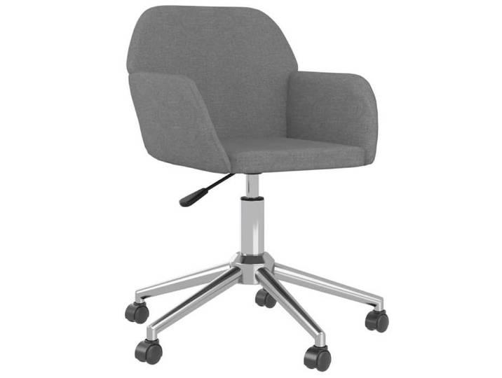 Réduction - Chaise pivotante de bureau Hauteur ajustable Gris clair Tissu - L54 x P60.5 x H80.5 cm @25301