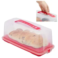 relaxdays Kuchenbox eckig rot