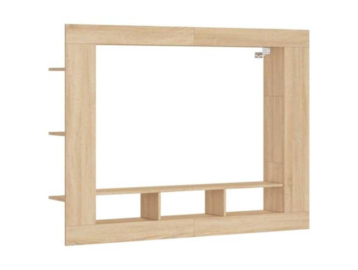 KUPTYERFG TV-Schrank Sonoma-Eiche 152x22x113 cm Wandboard Holzwerkstoff Platzsparendes Wand-Medienschrank-Element für Wohnzimmer und Schlafzimmer mit seitlichen Ablagen für Dekoration und Zubehör.