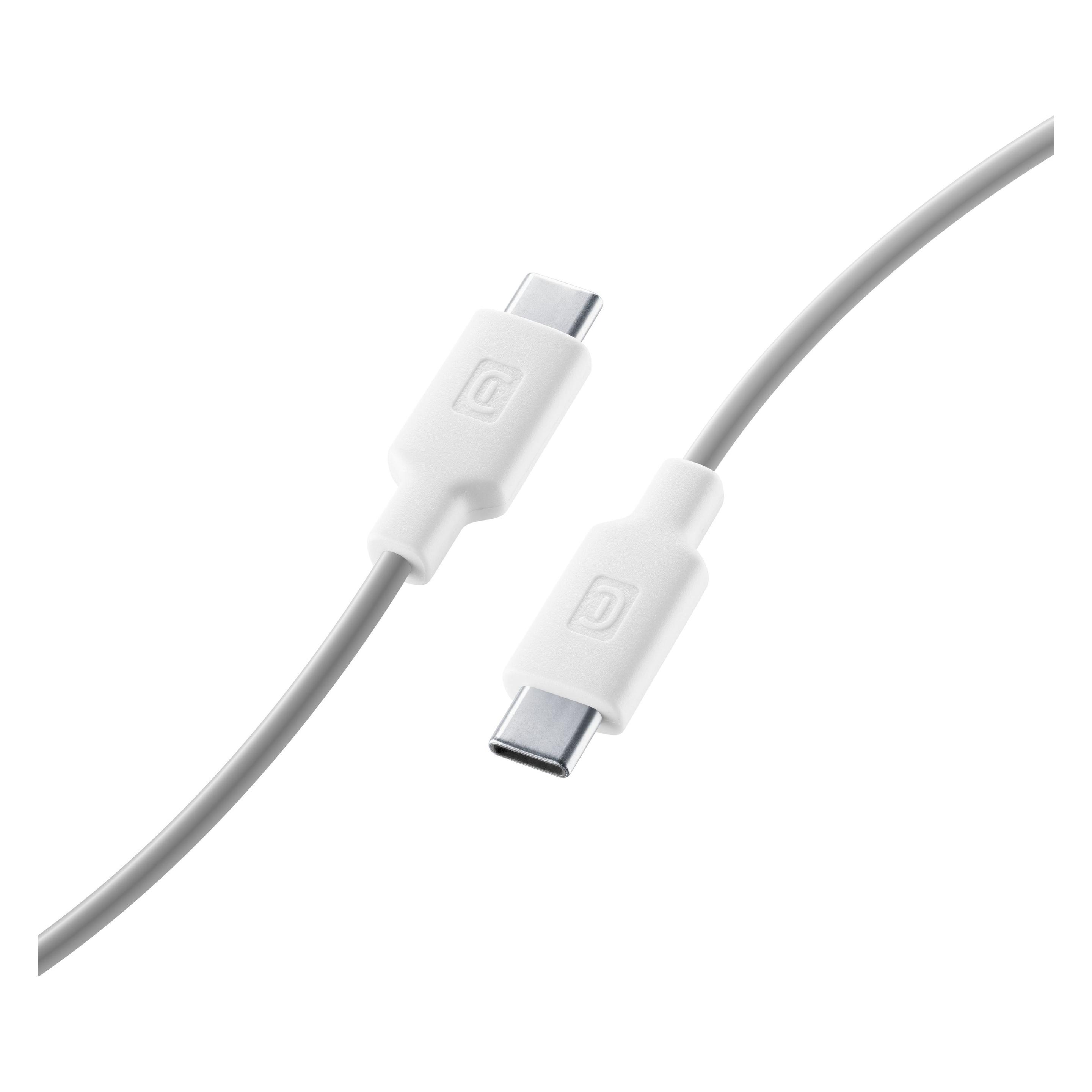 Cellularline USB Typ C - USB Typ C (1 m, USB 3.2 Gen 1, 60 W) (USBDATAC2CSMARTW)