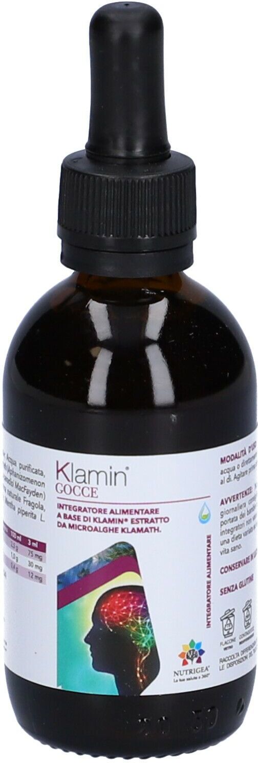 NUTRIGEA Srl Nutrigea Klamin Gocce 50 ml – Integratore con Microalghe Klamath per l'Integrazione di Nutrienti