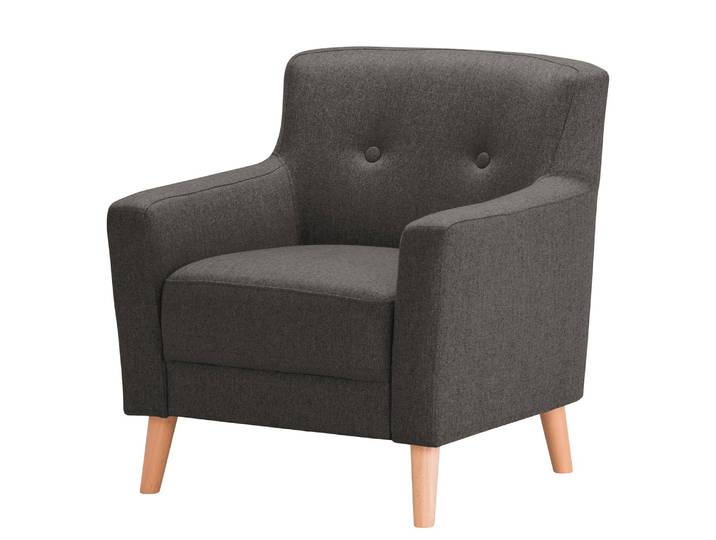 Fauteuil Bette I Noir/Noir Tissu 80 x 82 x 80cm