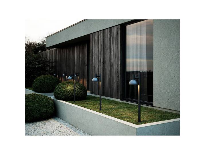 Borne éclairage extérieur Ø 20cm Noir/Noir