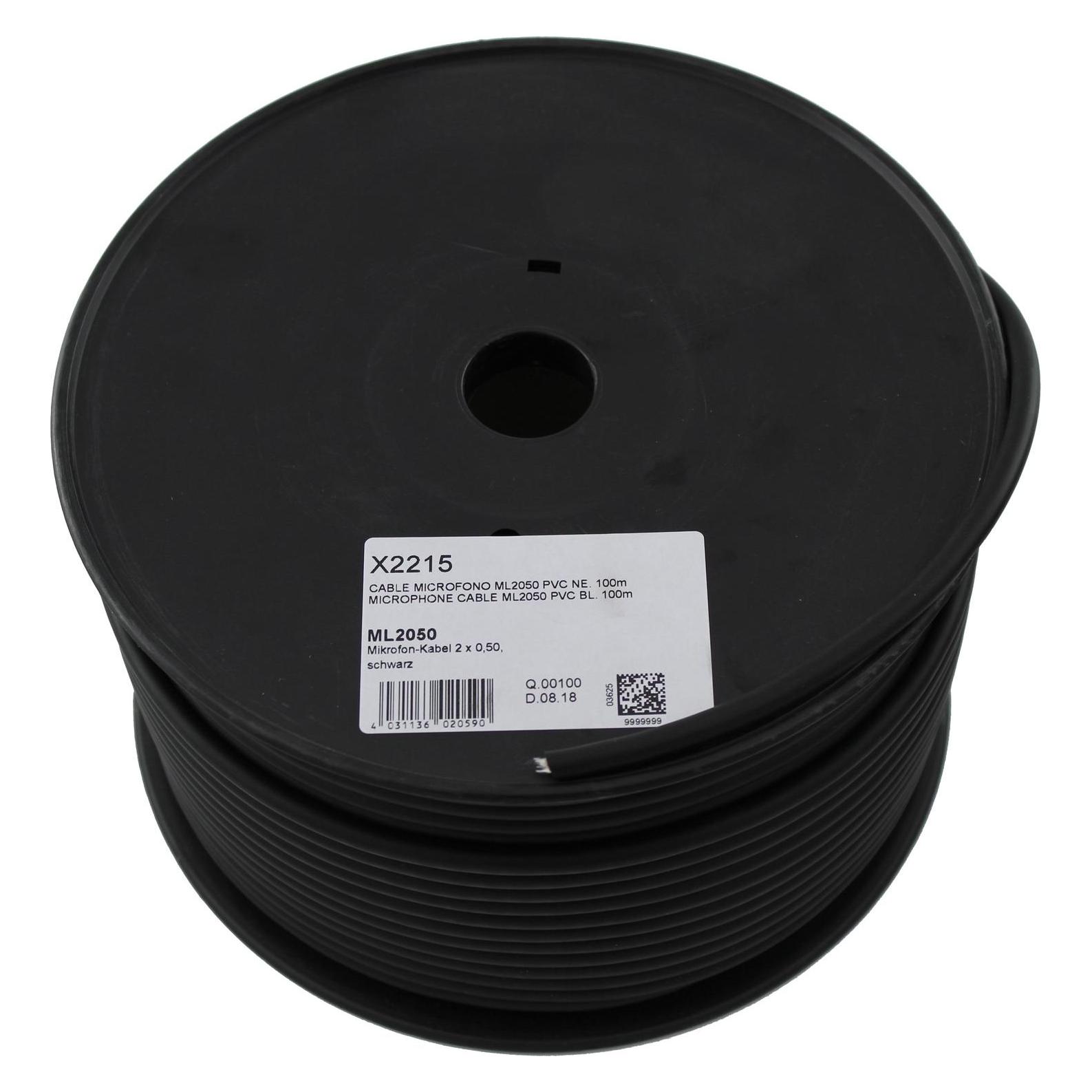 Televes Mikrofonleitung 2x0,50mm ML 2050SW schwarz 100m-Spule (Antennendose) (ML2050)