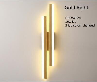 Smart Shopping Spot Modern LED Copper Line Pipe Wall Lamp Elegant Wall Sconce For Living Room, Bedroom, And Corridor gold Right