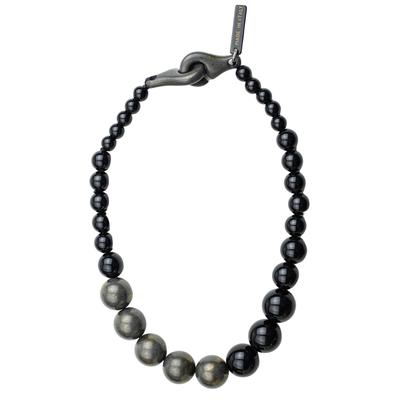 Kette mit Anhänger "Delia", Damen, Gr. onesize, Kunstfaser, schwarz, COLLEZIONE ALESSANDRO, Basic, Halsketten, Perlen in verschiedenen Größen