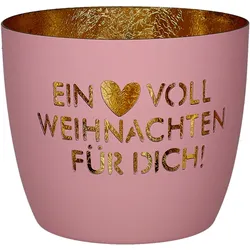 Madras Windlicht M mit Motiv Ein Herz voll Weihnachten für Dich