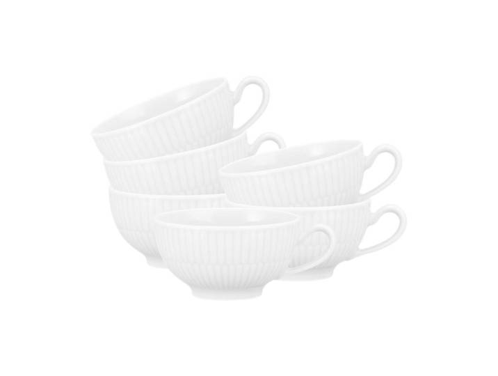 Seltmann Weiden Teetassen Amina Weiß 0,22 l 6er Set, Keramik, Rund, Geschirr, Tassen, Teetassen