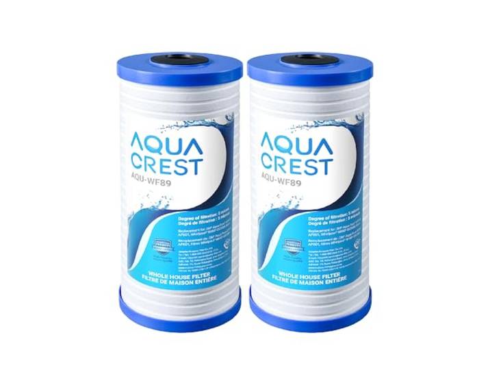 AQUA CREST AP810 Ganzhaus-Wasserfilter für 3M® Aqua-Pure AP810, 5 Mikron Ersatz für 3M® Aqua-Pure AP811, AP801, AP801-C, AP801T, AP801B, Whirlpool® WHKF-GD25BB, WHKF-DWHBB, 25,4 x 11,4 cm, 2 Stück
