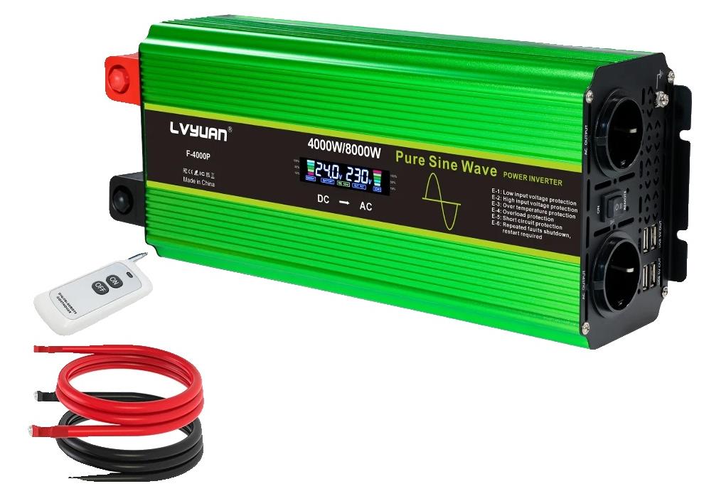 Reiner Sinuswellenwechselrichter, 4000W Leistung, EU-Steckdosenkompatibilität, 24V 8000W EU