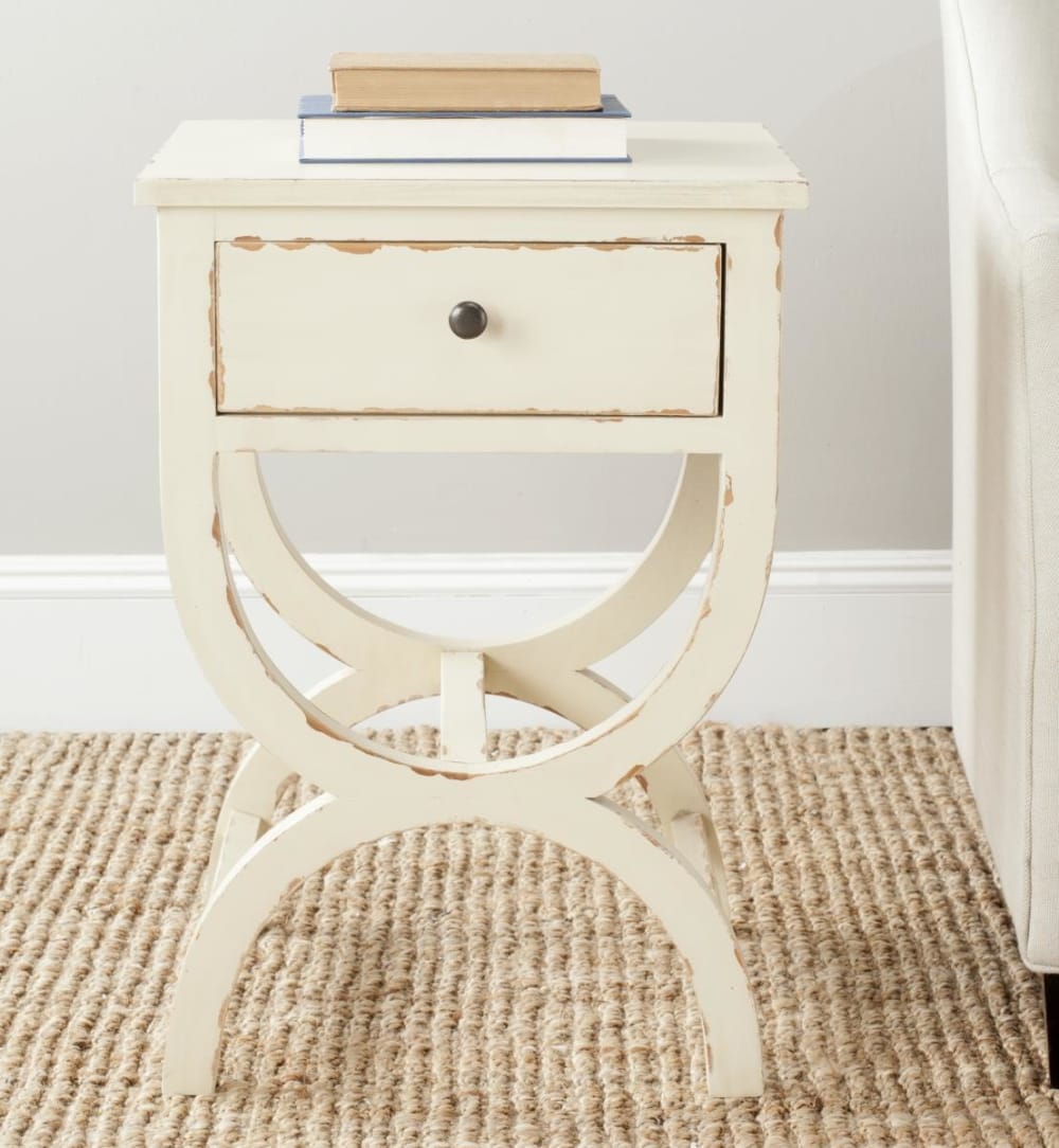 Safavieh Table d'appoint en peuplier, vanille Beige 46x68x38cm