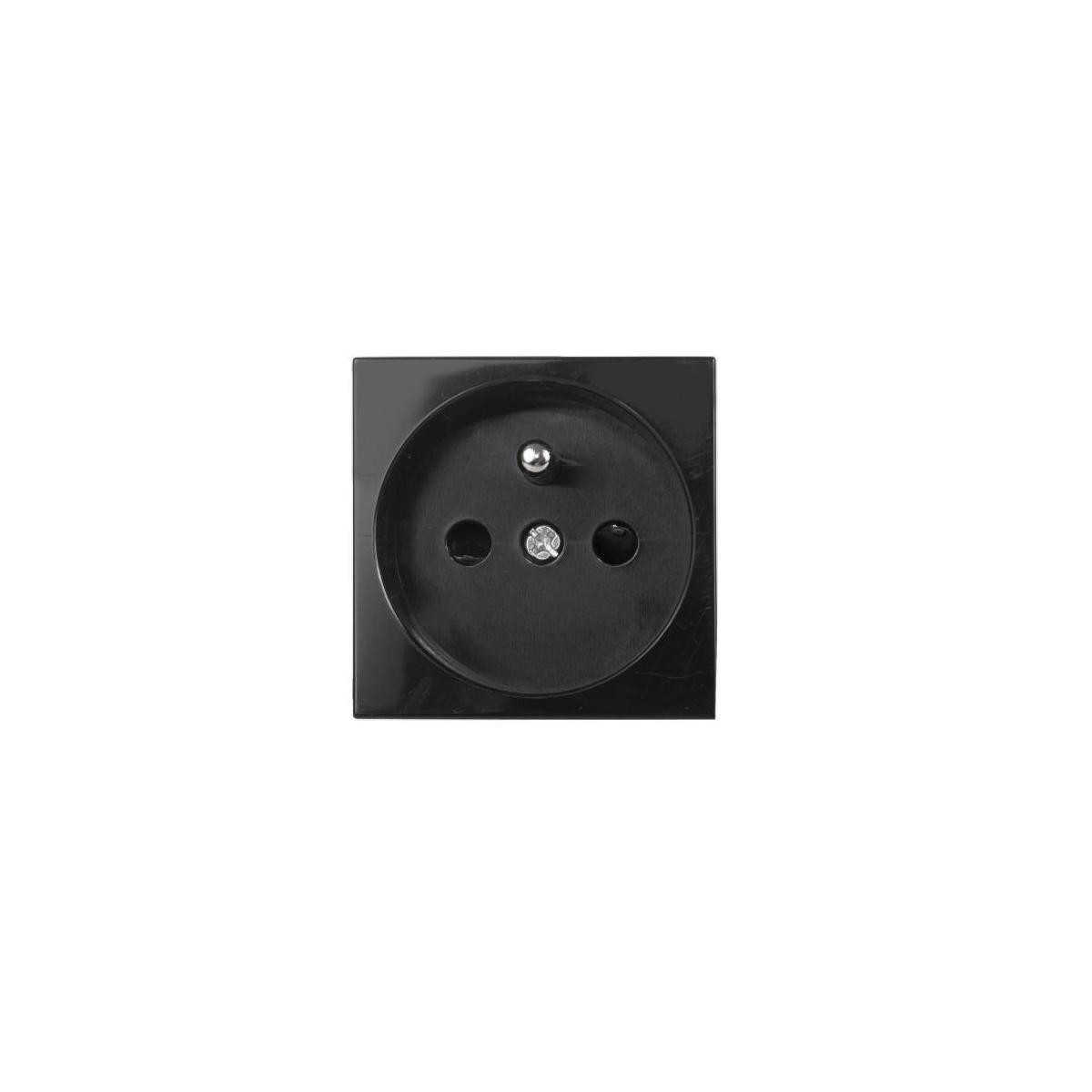 Maclean Inbouwstopcontact zwart voor glazen afdekplaat 250V 16A