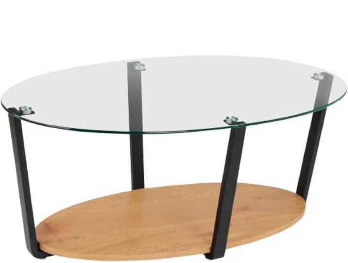 Blake Couchtisch aus Glas/Eiche