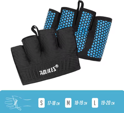 Inspire Picks AOLIKES Gym Fitness Gloves Half Finger Workout Gloves For Weight Lifting, CrossFit, Bodybuilding & Training blue l