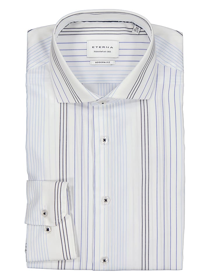 Eterna Hemd - Modern fit - in Creme/ Blau - 43