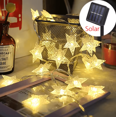 Inspire Curations Solar Star String Lights Waterproof Outdoor Fairy Lights star Warm 7m 50leds