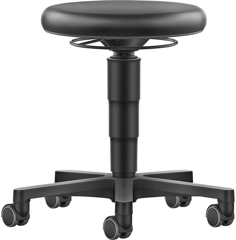 Hocker Allround, mit Rollen, Kunstleder, Farbring grau bimos