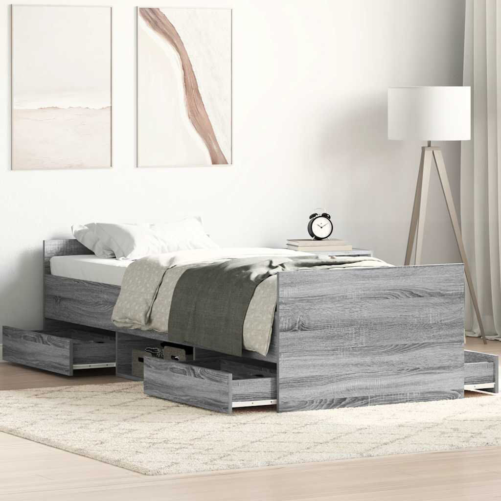 Latitude Run Addylen Storage Bed Grey Sonoma Single (3')