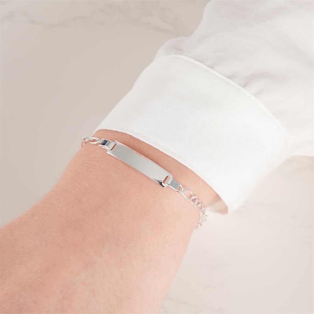 Unique Figaro Armband Gravur silber