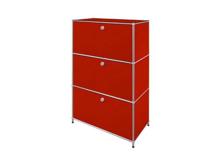 Floordirekt Sideboard Concept Epure MK-129 Metallschrank, 3 verschließbare Fächer, 3 verschließbare Fächer, B75×T40×H120 cm