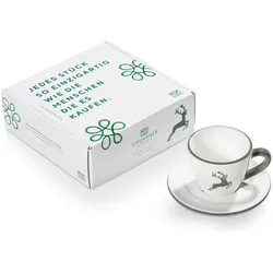 Gmundner Keramik, Tasse, Rubinr. Hirsch Espresso f.Dich/2tlg.Geschenkk. (2x)