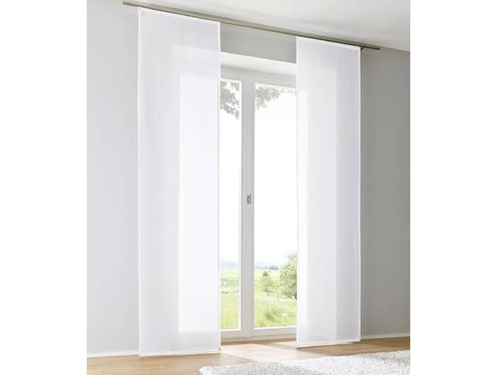 Kutti Schiebegardine Schiebevorhang Raumtrenner Enya weiß Uni mit Paneelwagen B 60 x H 225 cm (1 STK)