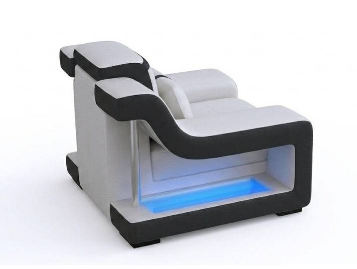 Xlmoebel Sessel Sessel Modern Weiß Exklusiver Designersessel Loungesessel Komfort (Sessel, 1-St., 1-tlg), Mit LED