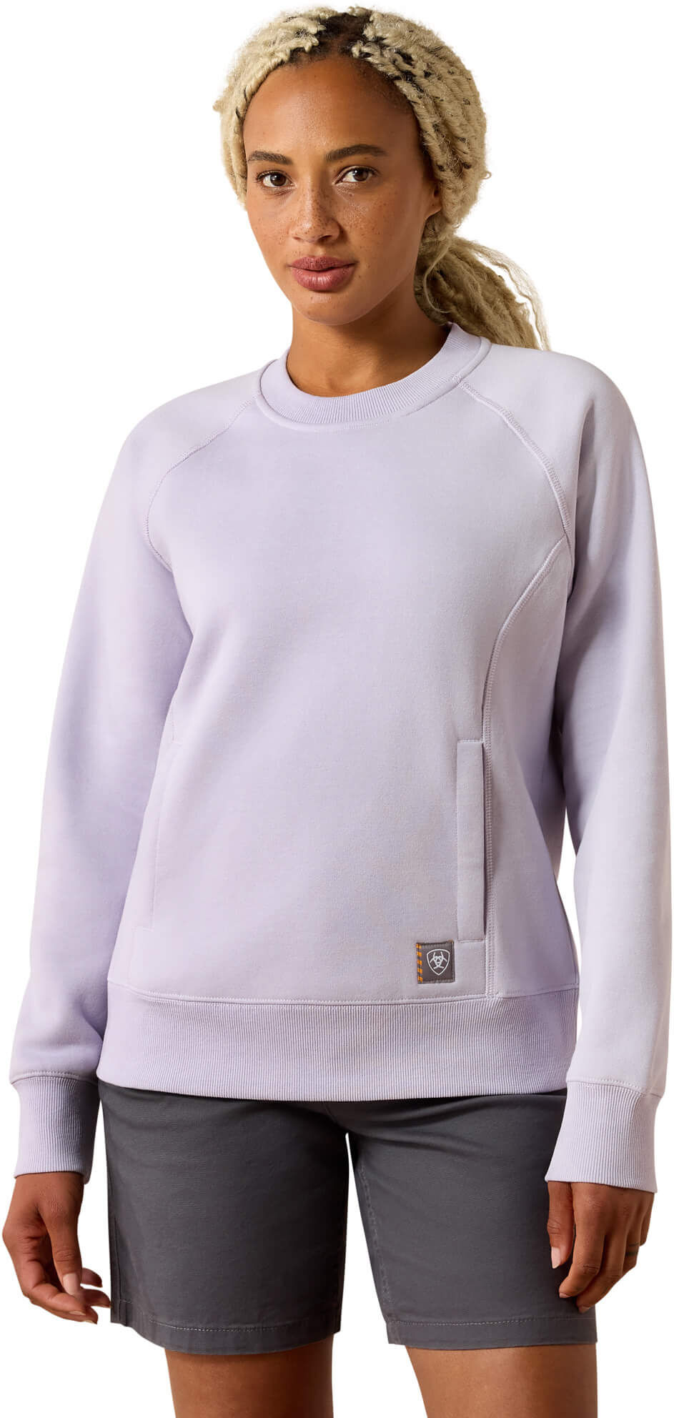 Women's Rebar Lightweight Fleece Sweatshirt in Thistle, Size: XL by Ariat