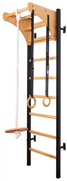 BenchK 200 Black + Wooden Pull Up Bar + Gymnastic Accs
