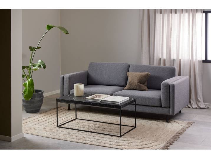 Table basse Payner rectangulaire 110 x 45 x 55cm Noir/Imitation marbre noir