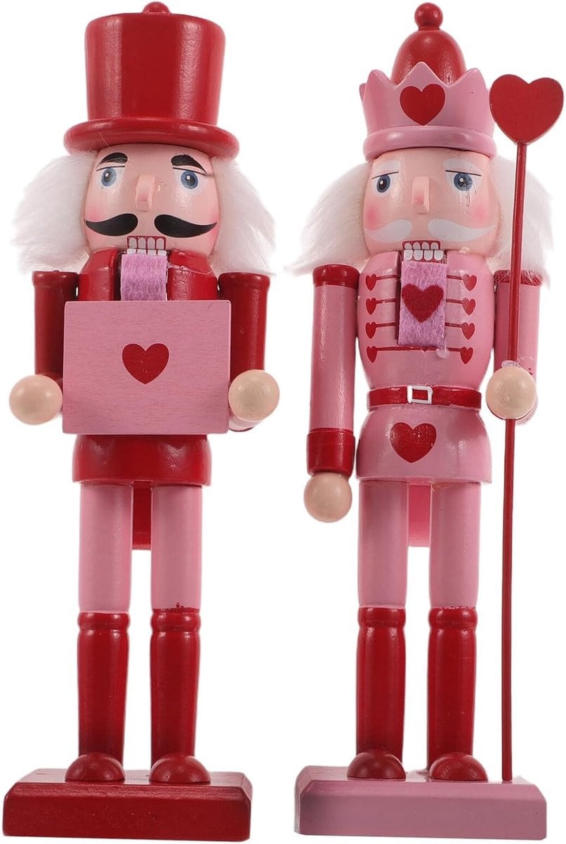 Handgesneden Houten Notenkraker Kerstdecoratie Meerkleurig Hoogte: 25 cm