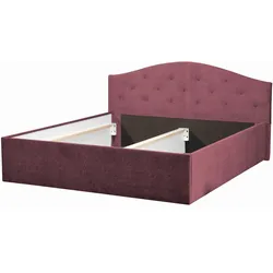 POLSTERBETT Oslo Bordeaux 200 x 200 x 40 cm Stauraum ohne hydraulische Funktion Ohne Matratze und Lattenrost