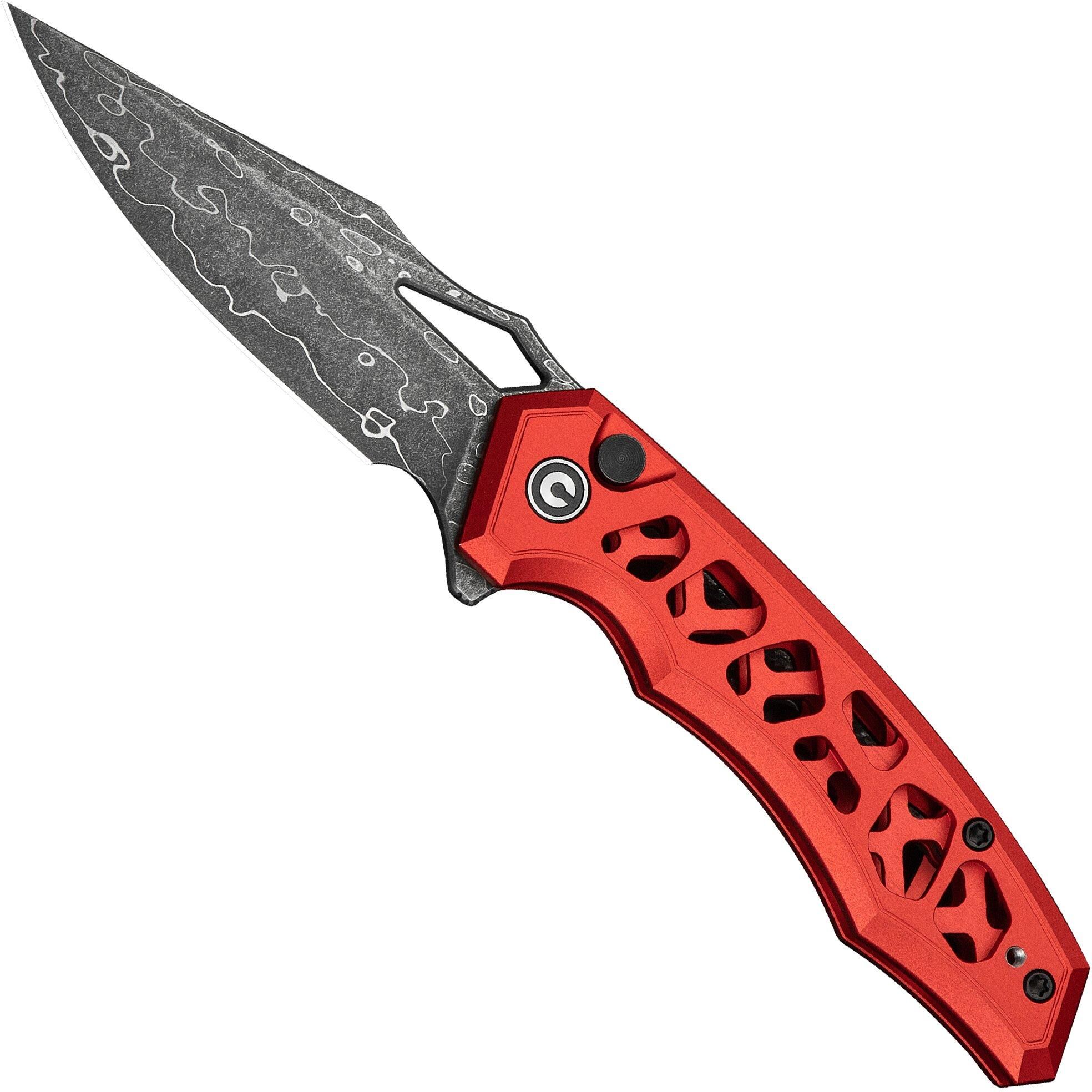 Civivi Anaaki C24039-DS1 Damascus Red Aluminum, coltello da tasca