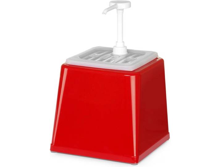 HENDI Sausdispenser met pomp – 2\,5L – BPA-vrij – Rood – 230x210x327 mm